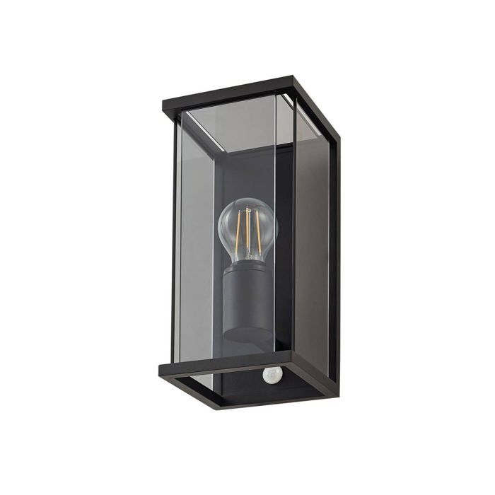 Applique extérieure - Lucande - lampe murale extérieure - Aluminium Verre - noir gris fumée