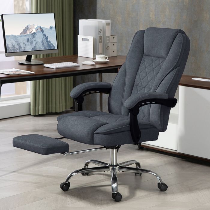 Fauteuil de bureau - Massant et chauffant - Réglable en hauteur - Repose-pieds extensible - Inclinaison 135°