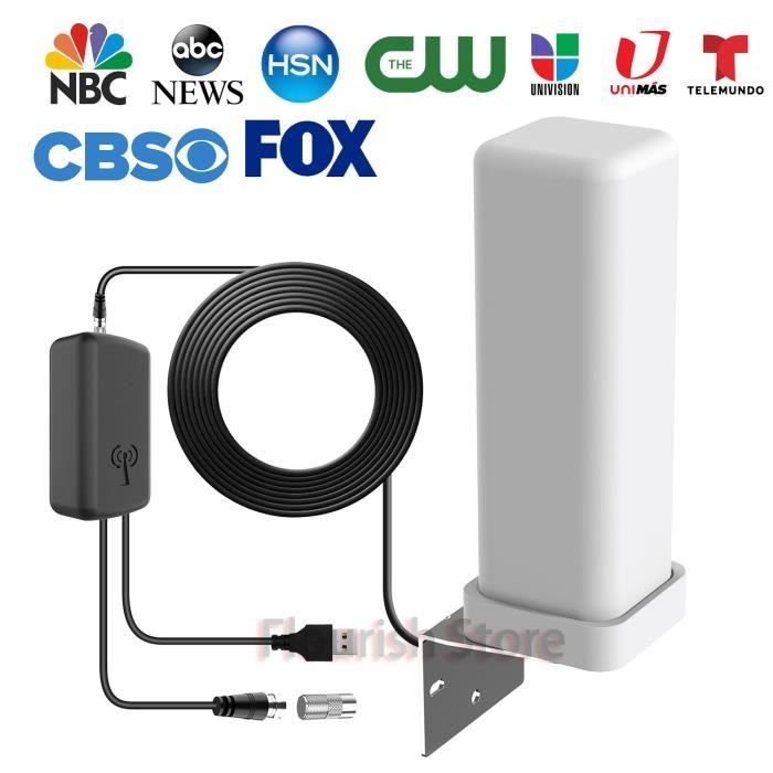 Antenne TNT Amplifiée D-Home - 3 Sorties - Filtrage 4G/5G - 80cm - Garantie 6 Ans