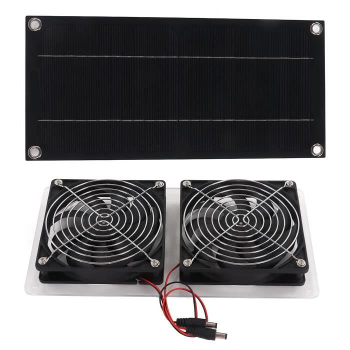 Ventilateur Solaire D'Extraction 50W | Ventilation Écologique Pour Serre, Abri & Poulailler | Kit Portable 5-12V