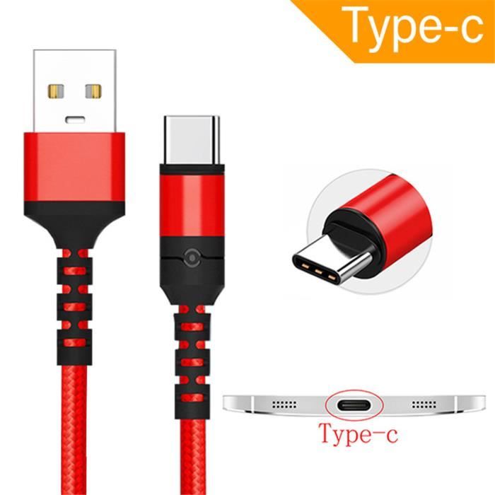 Câble de charge USB TYPE-C Noir 1 mètre chargeur rapide Pour Samsung Galaxy A50