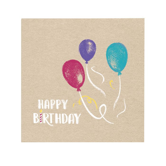 Lot De 20 Serviettes Anniversaire Happy Birthday - Bleu Argenté - 33x33 Cm Dépliées - Décoration Fête, Dîner, Pique-nique