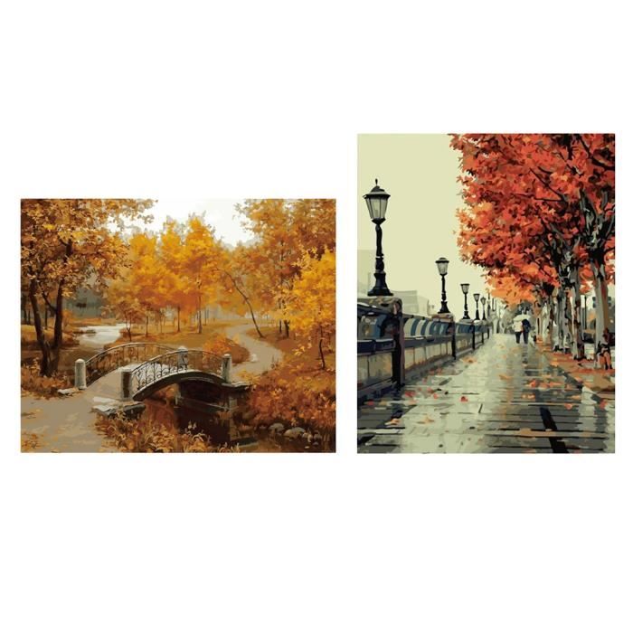 2 Ensembles Sans Cadre Bricolage Peinture Par Numeros Kits Toile Peinture Art Photos Achat Vente Peinture Au Numero Toile De Lin Pre Imprimee 2x Cdiscount