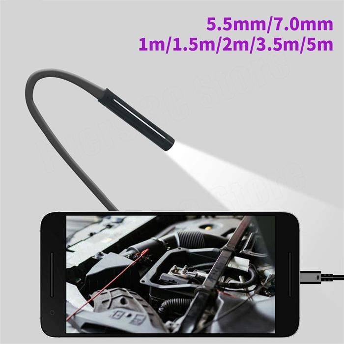 Endoscope USB Supereyes N015-5 7mm étanche - Caméra Flexible à LED Pour Inspection