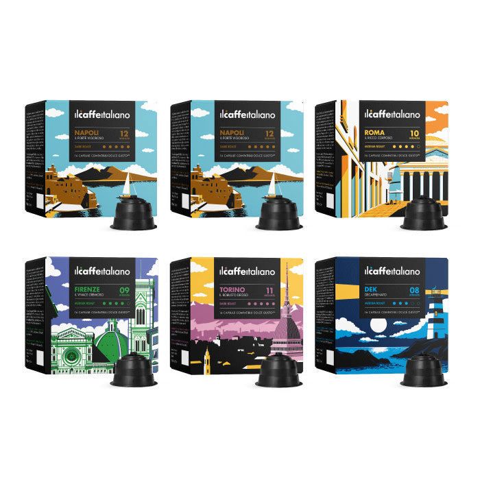 IL CAFFE ITALIANO 96 capsules de caf&eacute; compatible avec machines Nescaf&eacute; Dolce Gusto - Kit d&eacute;gustation Nescaf&eacute; 96 Dosettes-Capsules de Caf&eacute; Dolce 