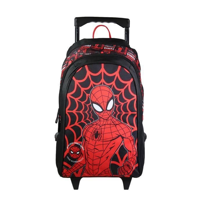 BAGTROTTER Sac dos roulettes Marvel Spider Man Noir et rouge