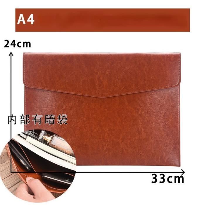 A4 Marron - Pochette en cuir pour dossiers et données, Sac à documents,  Porte documents à la mode, Porte docu