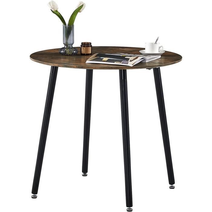 Table Ronde Pliable Buybyroom - 80x80x73cm, MDF, Blanc, Idéale Cuisine/Salon/Petits Espaces