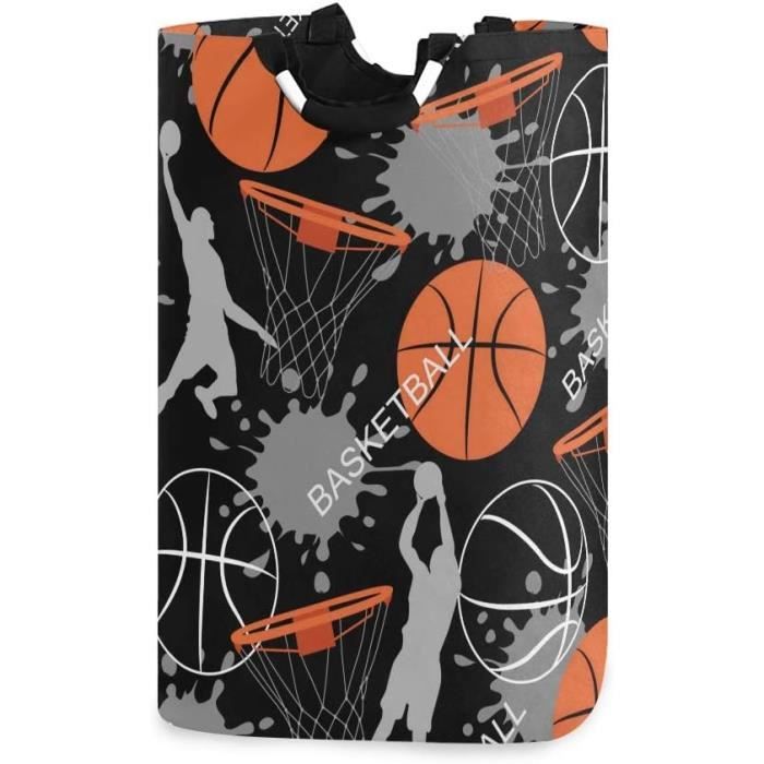 Panier Rangement Pliable Graffiti Basket – Tissu Imprimé Sport, Poignées Cuir, 38x28x24.6 Cm, Jouets Vêtements Linge
