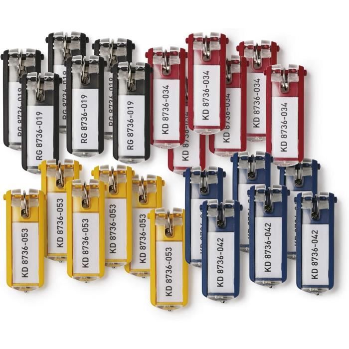 Lot De 50 Porte-clés Numérotés Wenyue - Identification - Aluminium Bleu - Neuf