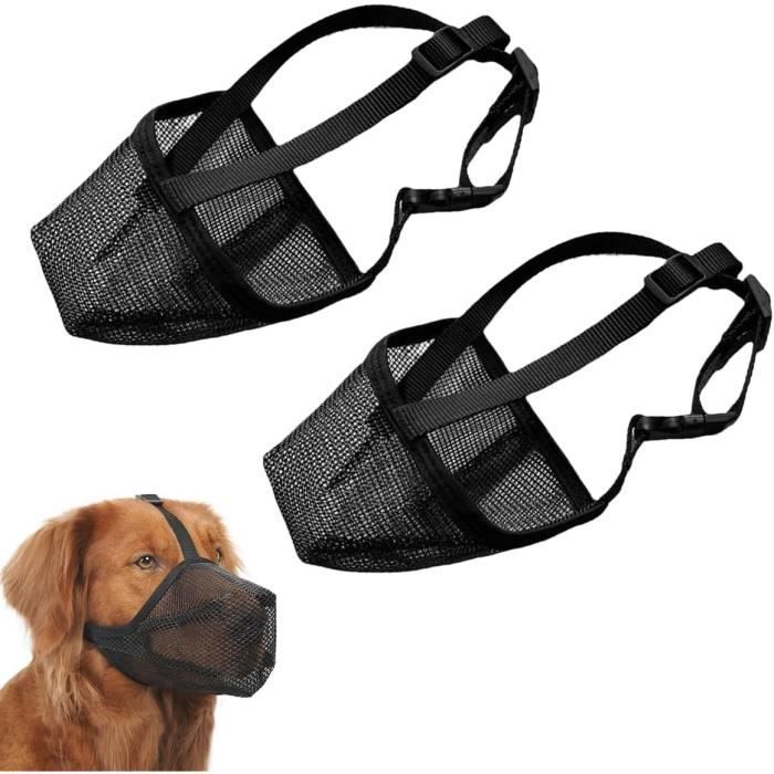 Masque Respirant pour Animaux(M) 2 Pièces Muselière pour Chiens,Muselière pour Chiens de Petite, Muselière en Maille Souple.