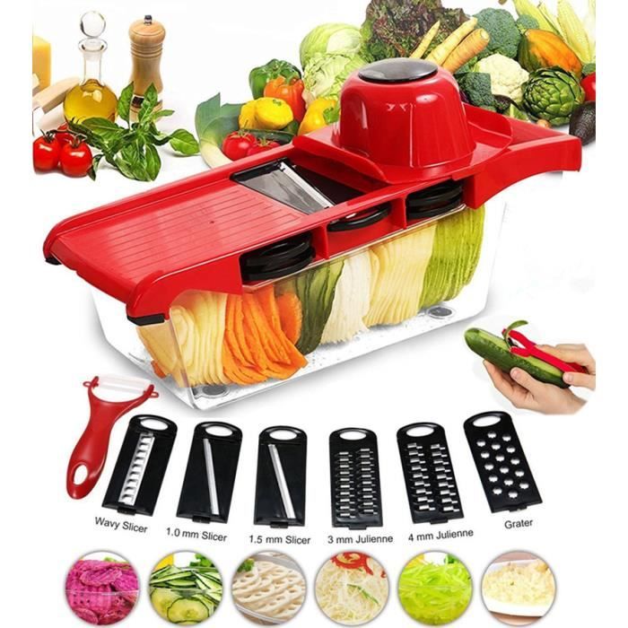 9 en 1 Coupe Légume Coupe-Pommes de Terre Oignon Carotte Râpe Hachoir Neuf