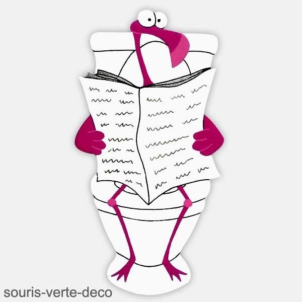 Plaque De Porte De Toilettes Humoristique Flamant Rose Deco Salle
