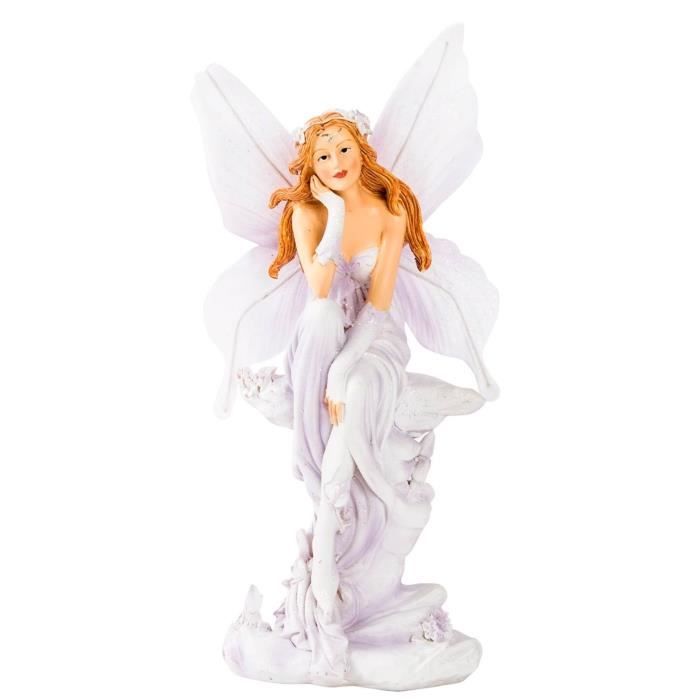 Statuette figurine Fée blanche 20,5 cm Cdiscount Maison