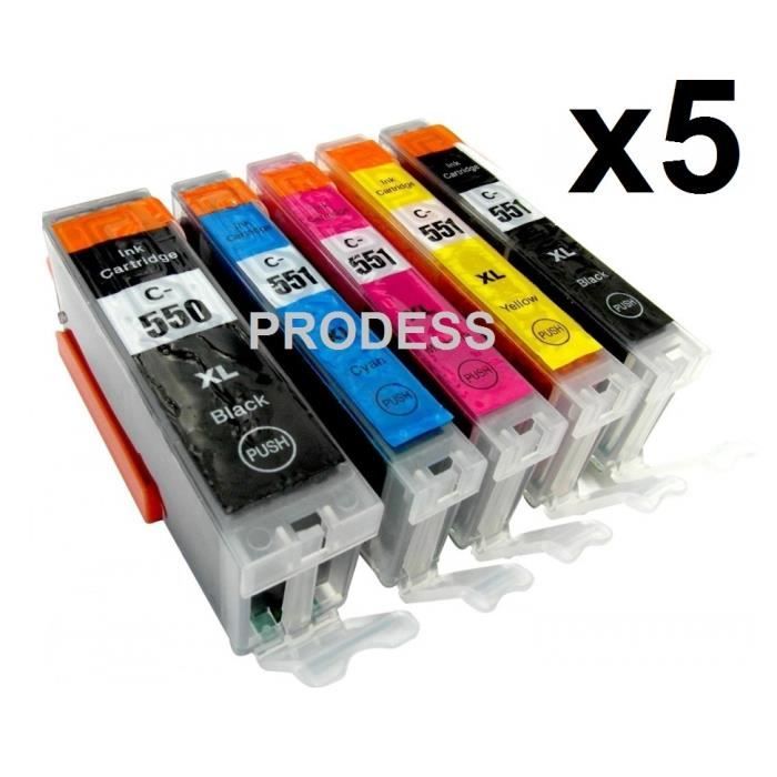 Compatible Canon PGI-550XL / CLI-551XL - Pack 6 cartouches d'encre