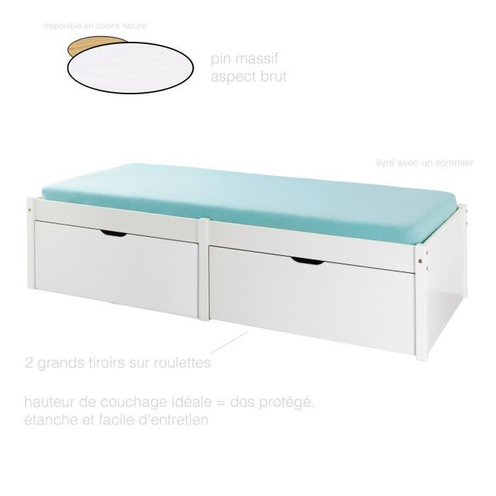 Lit Une Place Lit 90x200 Cm Lit 1 Personne Pas Cher Lit Bois