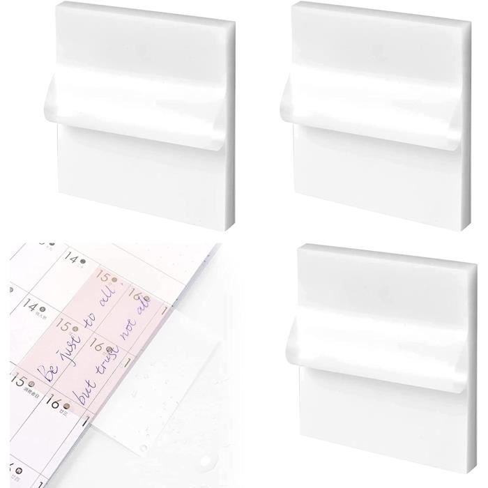 Lot De 400 Feuilles De Notes Autocollantes Transparentes, 4 Tailles, 10