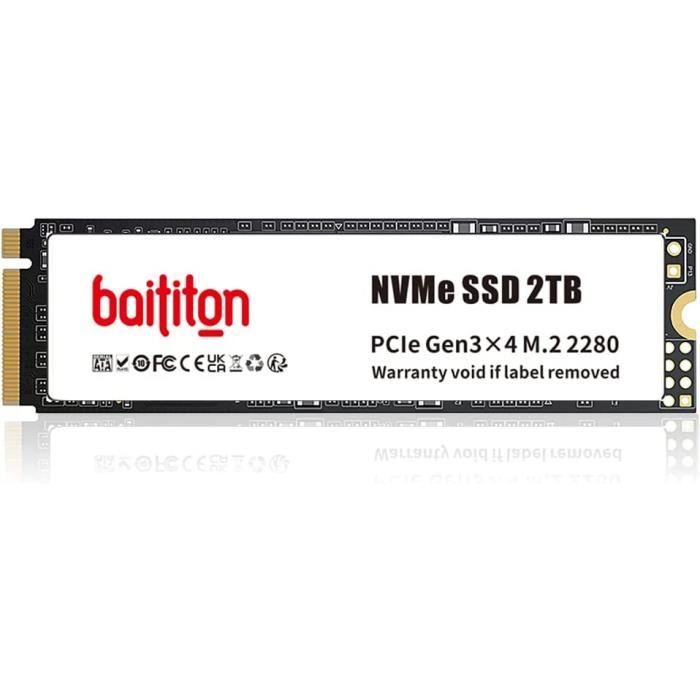 2To NVMe SSD M.2 2280 PCIe GEN3.0x4 2TB SSD Interne Lecture jusqu