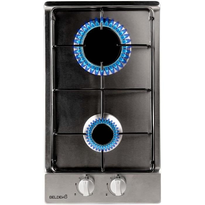 Plaque Gaz 2 feux Inox Encastrable Gaz ville et bouteille A348 Cdiscount Electroménager