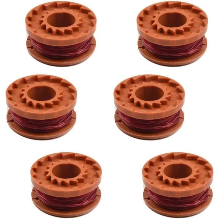 Set Di 6 Bobine Di Ricambio Per Decespugliatore WORX GT/WG 150E, 151E, 155E, 157E, 163E, 169E