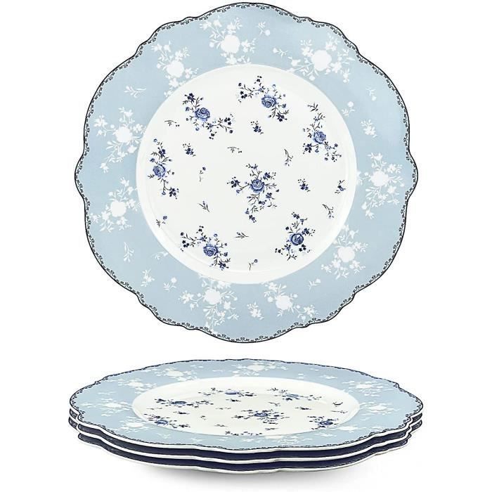 Lot De 6 Assiettes Plates En Porcelaine 'Confusion En Couleurs' - Double Motif Géométrique - Lave-vaisselle Et Micro-ondes