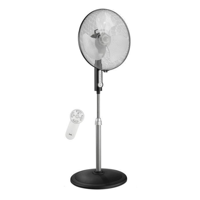Ventilateur Sur Pied Greyound Noir 40 Cm Telecommande Silencieux