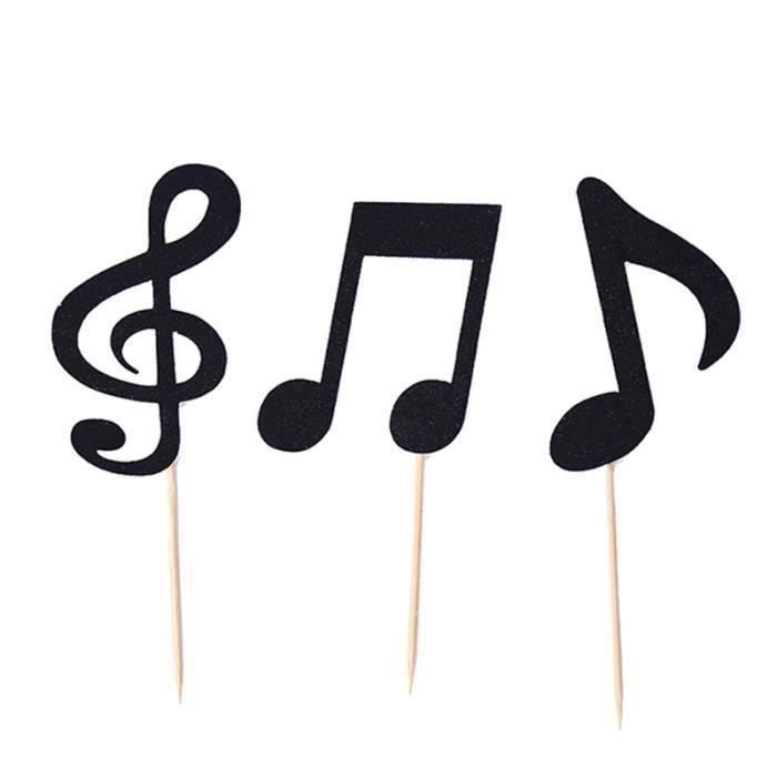 30pcs Theme De Note De Musique Papier D Insertion De Gateau Carte D Insertion De Gateau De Mariage Insertion De Gateau Decoration Cdiscount Maison