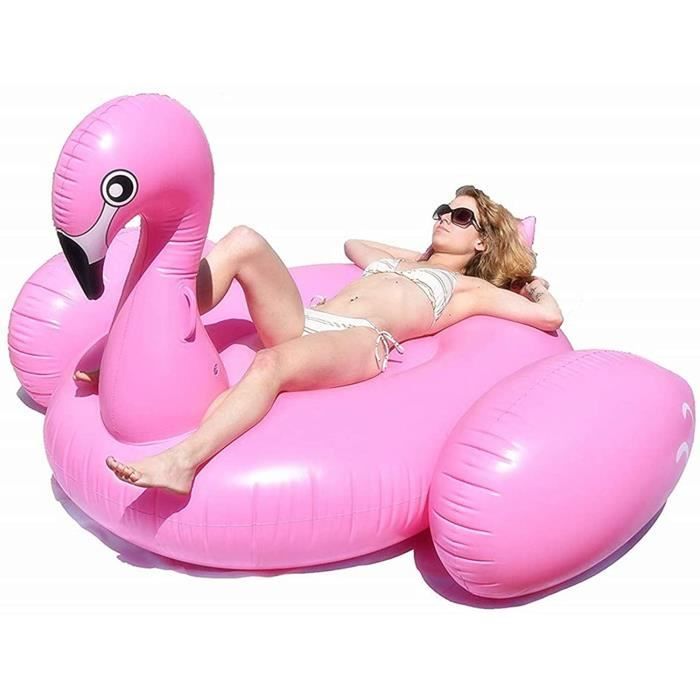 Bouee Piscine Enfant 3 Ans Bouée Flamant Rose Solaire NMM - 100cm - Lumières LED - Gonflable Piscine Plage Flotteur Lumière LED 100cm