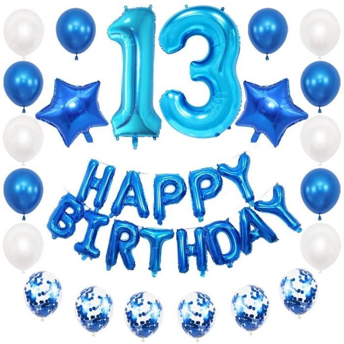 Decoration D Anniversaire Pour 13 Ans Bleu Decoration D Anniversaire Grand Chiffre 13 Ballons Gonflables Banniere Ballon Cdiscount Maison