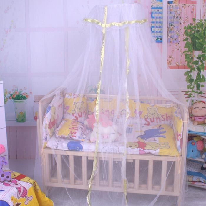 Ciel Rond Moustiquaire De Lit Baldaquin Pour Enfant Bebe Voile Dentelle Deco Jaune Cdiscount Puericulture Eveil Bebe