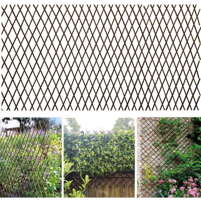 treillis 2 grilles extensibles pour plantes grimpantes treillis en bois naturel support de decoration de fleurs en treil168 cdiscount jardin