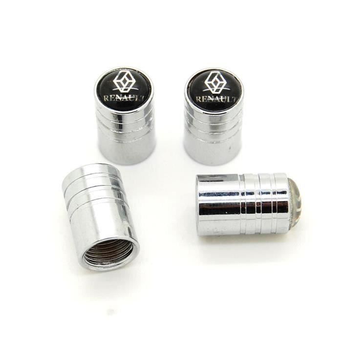 Lot De 4 Bouchons De Valves Sport Noirs Pour Renault Sport RS - Finition Brillante, Look Luxe