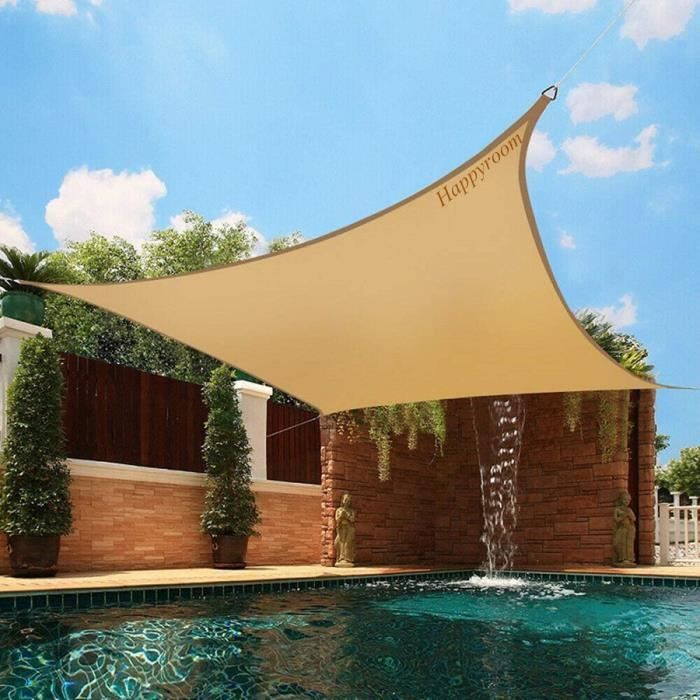 Voile de parasol tissu oxford rectangulaire 2x3 m beige - Parapluie
