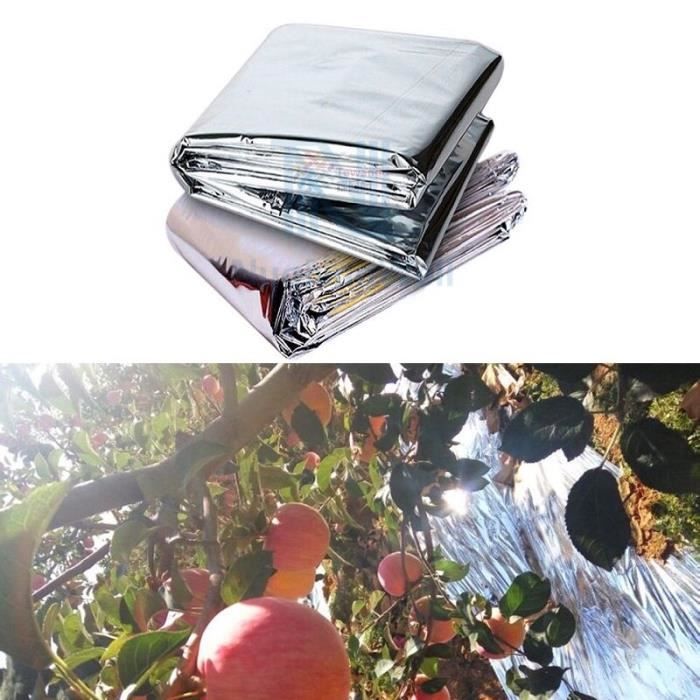 1 film réfléchissant argenté pour plantes - 210 x 120 cm - Pour jardin, serre de jardin, lampe
