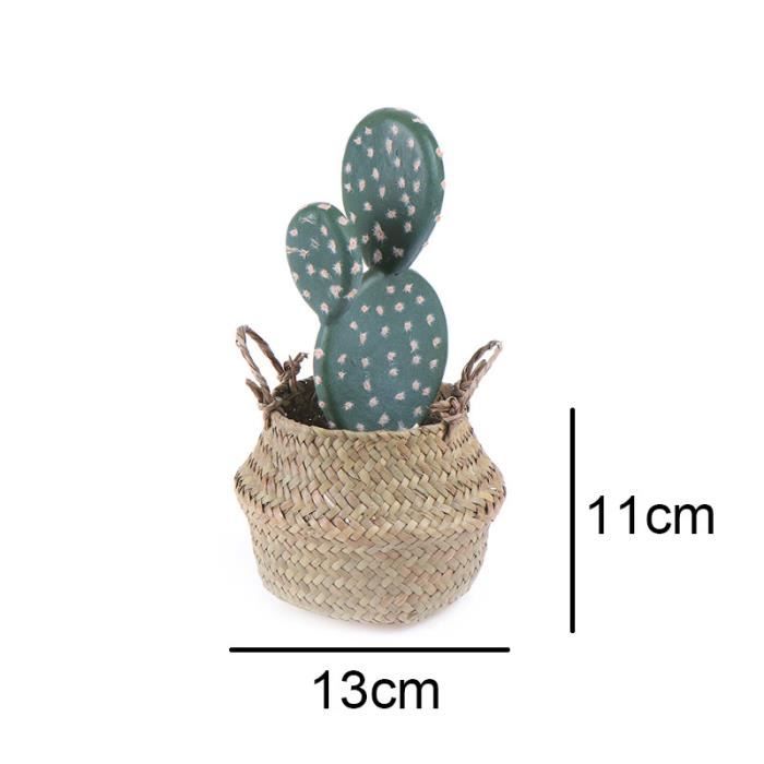 1X(Pot De Fleurs Tissé En Paille, Panier En Osier, Panier De