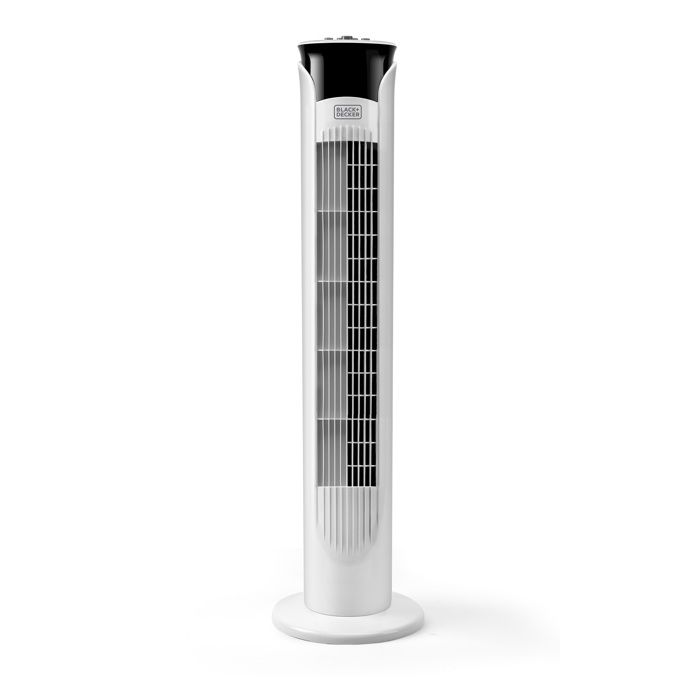 Black+DeckerBXEFT47E Ventilateur Colonne oscillant silencieux Hauteur : 81 cm 3 vitesses Minuterie Base antidérapante