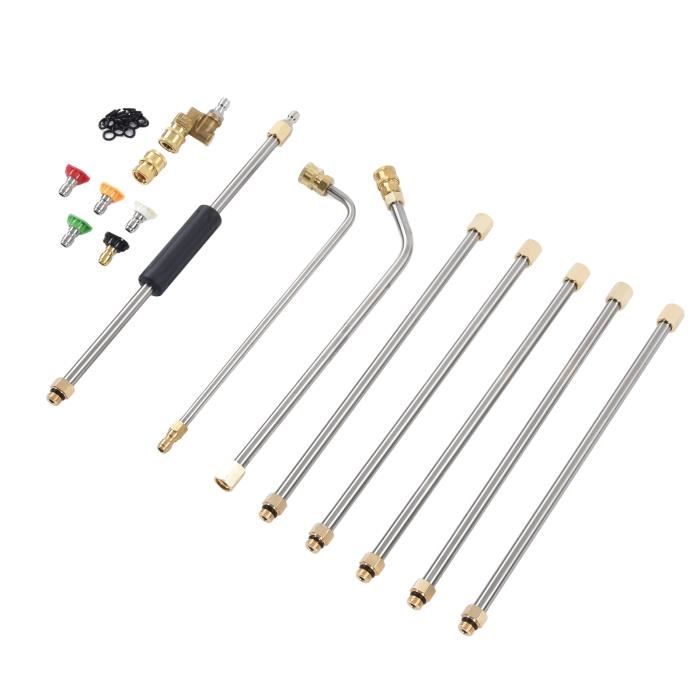 Kit nettoyeur haute pression avec lance d'extension, tuyau de 8 mètres Kit nettoyeur haute pression avec lance d'extension, tuyau de 8 mètres