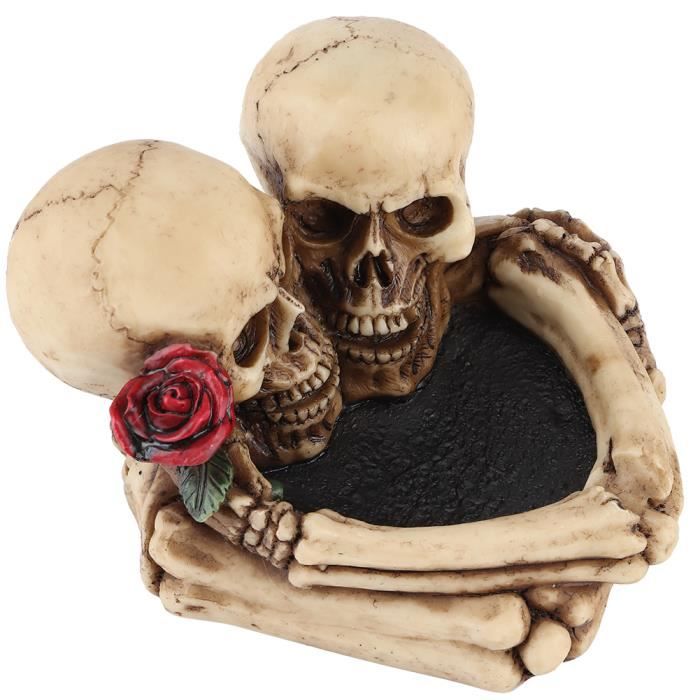 Crâne Humain Cendrier Décorations D'Halloween Squelettes Cendrier Résine Conteneur Accessoires