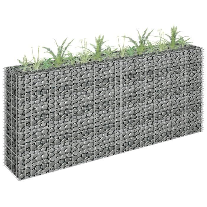 Jardinière à Gabion Acier Galvanisé 270x30x90 Cm