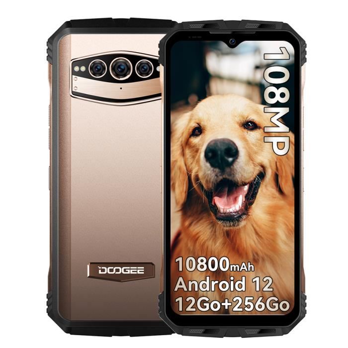 DOOGEE V30T Smartphone Robuste 12Go + 256Go 6.58'' 108MP Caméra 10800mAh IP68 Téléphone NFC 5G GPS -or Rose