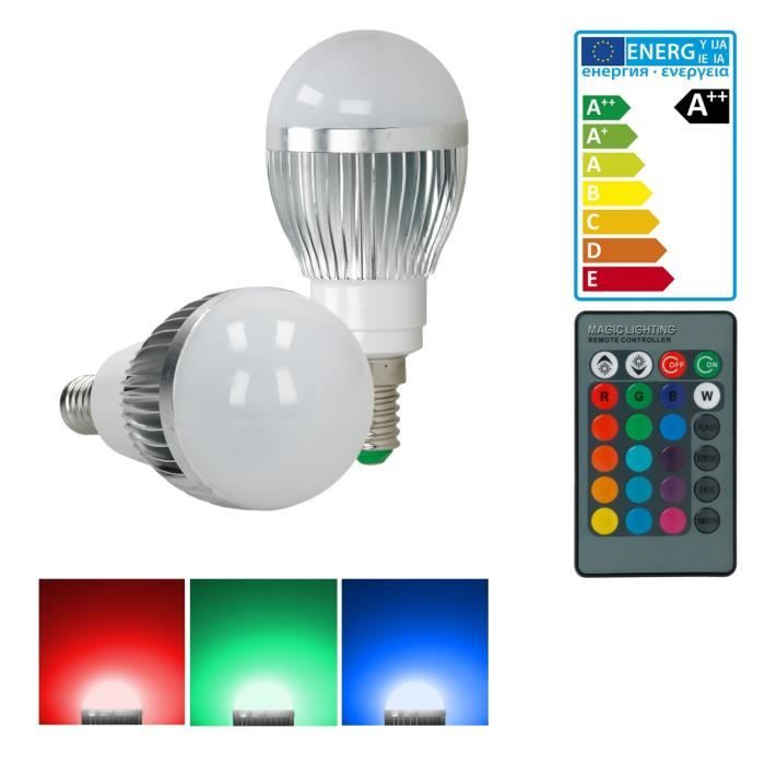 RGB DEL e27 mr16 gu10 4 W Magic Spot Light Lampe 16 Couleurs dimmbare Télécommande