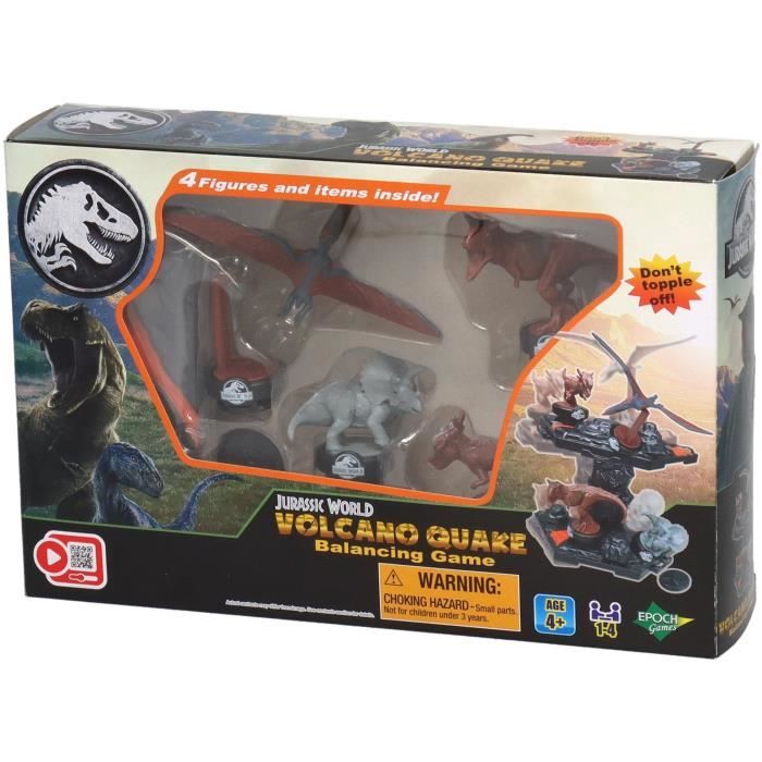 Jeu d'Équilibre EPOCH GAMES Jurassic World Volcano Quake Dinosaures sur Plateforme Dernier en Place Gagne !