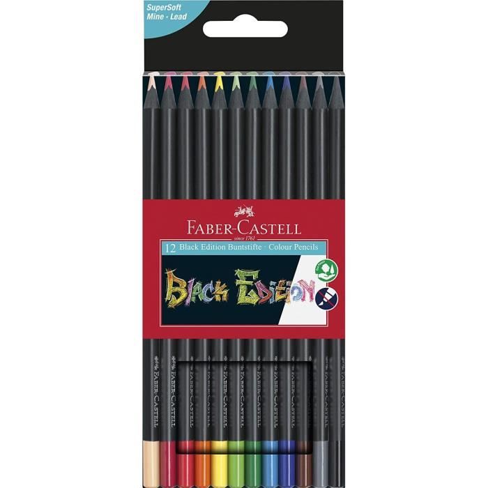 Crayon de couleur Black Edition, étui de 12
