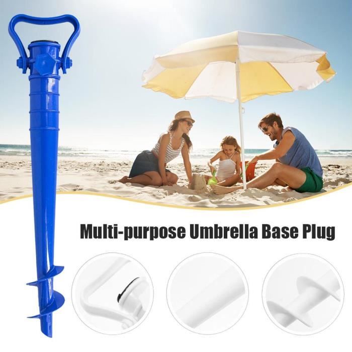 Support De Parasol Piquet De Sol - Base Stable Pour Parasol Sur Sable, Gravier Ou Pelouse, Réglable 25-35mm