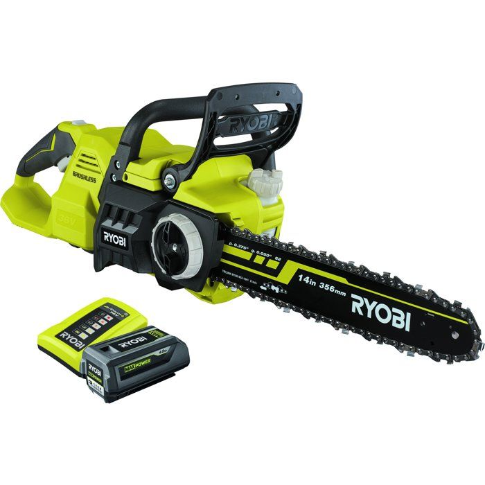 Tronçonneuse Brushless 36V RYOBI chaîne 35 cm Batterie 4 0Ah et chargeur RY36CSX35A 140