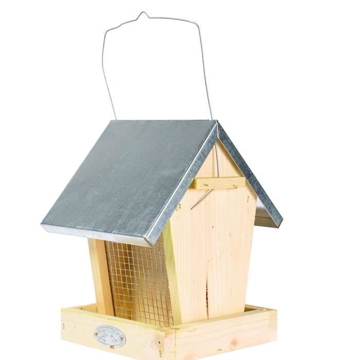 Mangeoire Pour Oiseaux A Suspendre En Bois Et Zinc Achat Vente Mangeoire Tremie Mangeoire Pour Oiseaux A Cdiscount