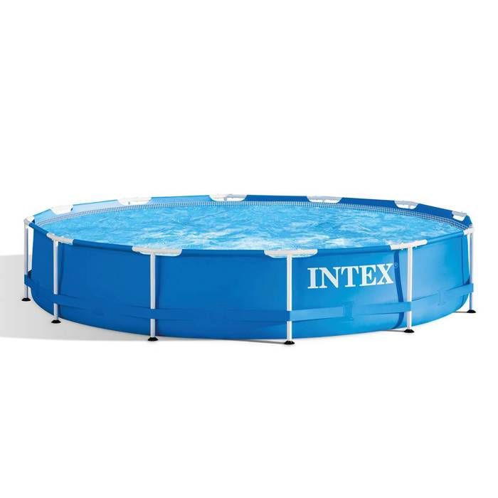 Kit Piscine hors sol tubulaire INTEX - Metal Frame - 366 x 76 cm - Ronde (Livrée avec pompe et carto