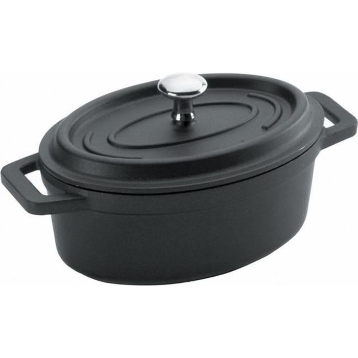 Cocotte ovale - LACOR - 4610804 - Fonte daluminium noir - Tous feux dont induction - Système de condensation