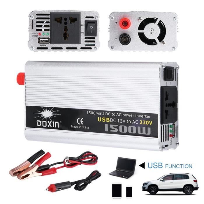 DC 12V /À AC 220 V Automobile Onduleur Portable 1500 W Convertisseur de Puissance De Voiture Professionnel Auto Transformateur De Voiture Accessoires