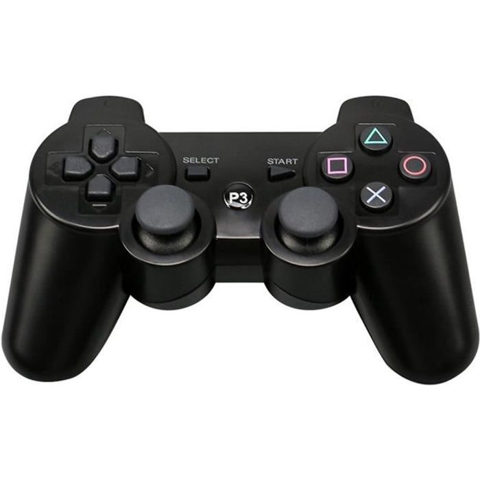 LESHP Manette de jeu pour PS3 poign&eacute;e Vibration Gamepad sans fil haut de gamme Poign&eacute;e-noir 
